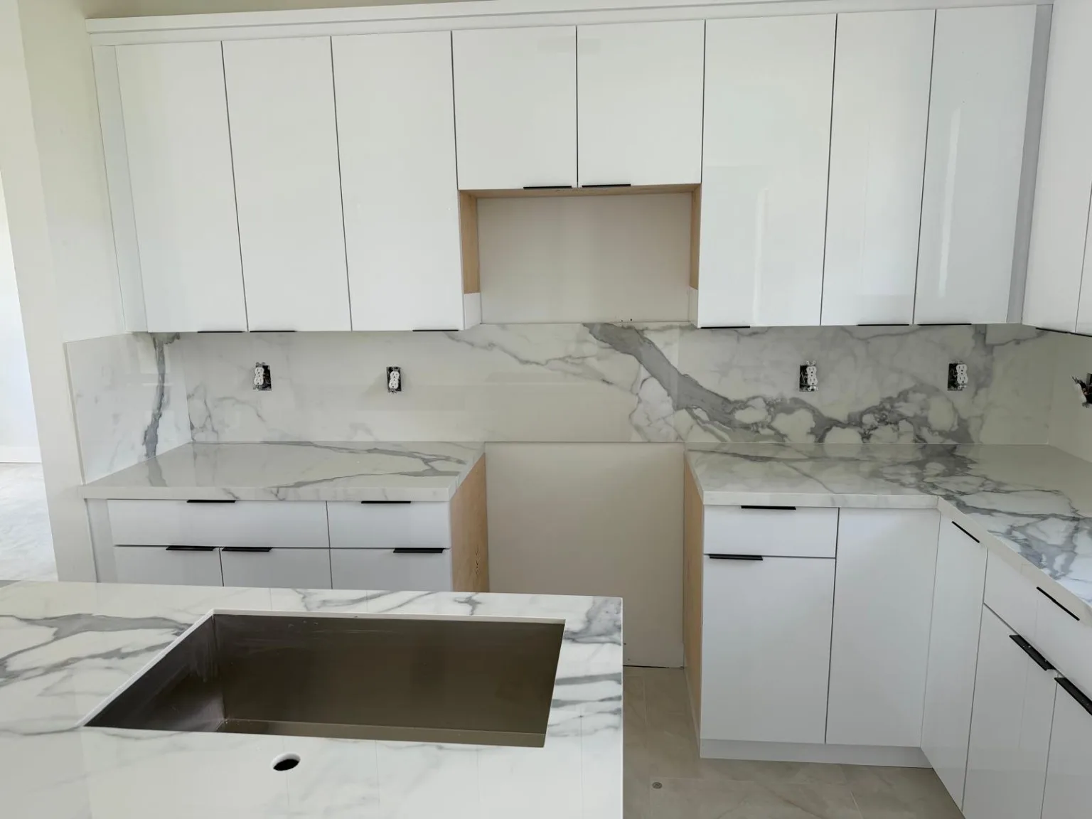 Kitchen sink and countertop installation detail